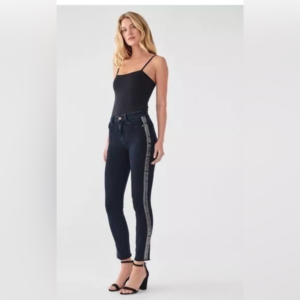 NWT DL1961 Farrow Ankle high rise insta-sculpt skinny black jeans 27”x28”